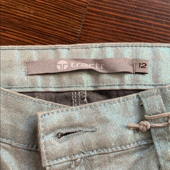 Blue/green shiny tractr jeans - Picture 3 of 5